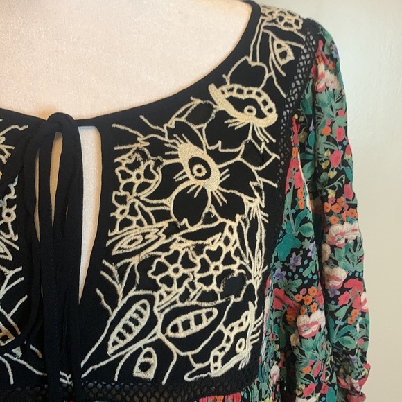 Anthropologie Floreat Ottava Floral Embroidered Peasant Dress Size Small - Picture 5 of 10